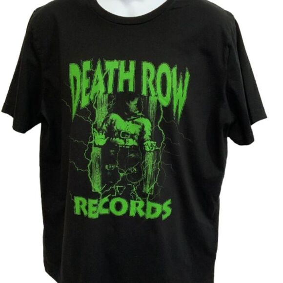Death Row Records Lightening T-shirt, Black with Neon Green Graphics size XL - Picture 1 of 6